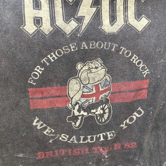 AC/DC | Tops | Acdc British Tour 982 We Salute You Distressed | Poshmark